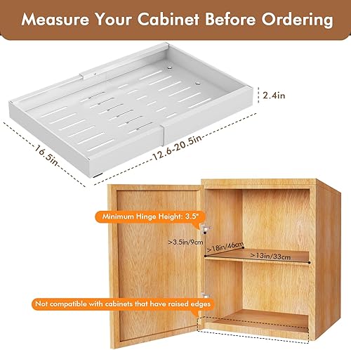 Aukimo Tiroir Coulissant Adhésif et Télescopique pour Cuisine, Largeur Réglable (32-53 cm), Sans Perçage, Tiroir Extensible Coulissant– Organisateur de Placard et Tiroirs | Gris-2 pièces - Nail Gallerys