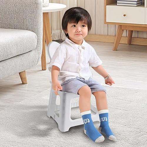 Chaise Pliante pour Enfants, Tabouret de Pas Pliable en Plastique, Tabouret d'étape en Plastique avec Support de Dos de l'oreille de Lapin, Chaise en Tout-Petits Portable avec poignée intégrée pour l - Nail Gallerys