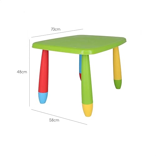 Mueblear 90046 Table Enfant Rectangulaire Plastique Vert 73 x 58 x 48 cm - Nail Gallerys