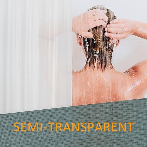 Calefee Rideau de Bain 120x180, Rideau de Douche Peva Semi Transparent Blanc, Rideau de Douche Lesté en Bas Anti Moisissure - Nail Gallerys