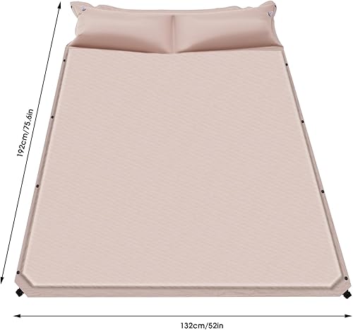 Lit gonflable portable pour deux personnes avec PVC de qualité supérieure, pour diverses activités de plein air telles que le camping, les voyages, la randonnée, le yoga, la pêche, l'alpinisme (kaki) - Nail Gallerys