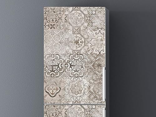 Oedim Vinyle pour réfrigérateur Design imitation céramique Vintage, vinyle de qualité supérieure, 200 x 70 cm | Adhésif résistant et facile à appliquer | Autocollant décoratif au design élégant - Nail Gallerys