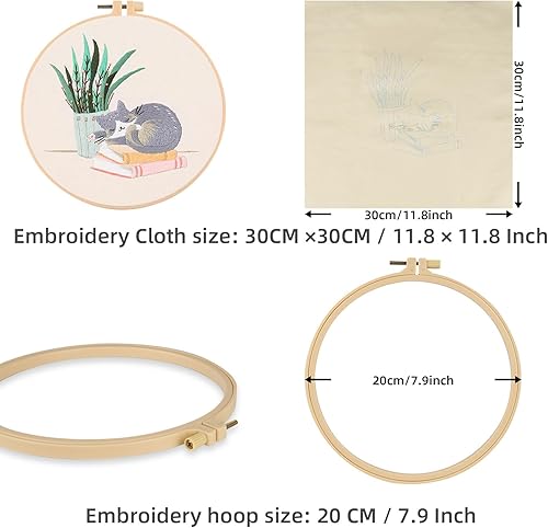 RVLZKCPG Kit de Broderie Débutant 3 Pièces - Motif Floral Avec Patron de Couture, Description et Fil de Couleur - Nail Gallerys