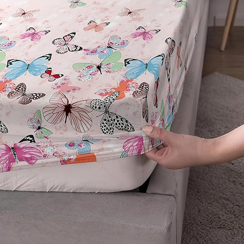 Lukery Drap Housse, Doux et Respirant Drap, Lavable Ajustable Housse Protege Matelas avec Bonnet 30 cm, Impressions Animaux Linge de Lit avec Une Rebord Élastique (Vaches,90x190cm) - Nail Gallerys