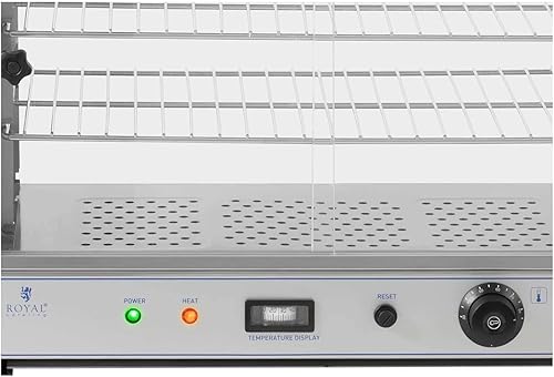 Royal Catering RC-WC001 Vitrine Chauffante Présentoir Chauffant De Maintien Au Chaud À Poser(1 000 W, 30 - 85 °C, 3 Grilles De 56,6 x 30 cm) - Nail Gallerys