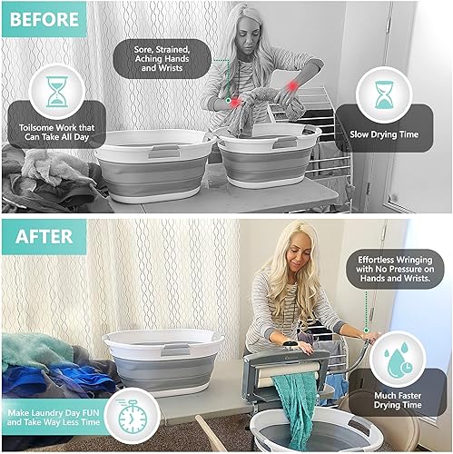 Calliger vêtements à manivelle essoreuse 14' Rouleaux | Manuelle Hors réseau sèche-Linge - Nail Gallerys