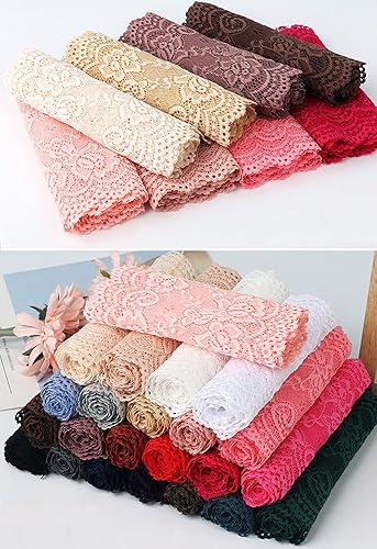 15cm x 5m Élastique Bordure Dentelle Ruban décoratif Dentelle Ruban décoratif pour Couture,Bricolage,Bricolage,décoration pour vêtements,sous-vêtements,Robe Mariage,décoration Table,Rouge 2 - Nail Gallerys