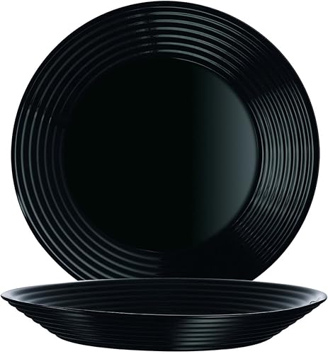 Arcoroc ARC L7610 Harena Assiette profonde en verre opale Noir 800 ml 23,5 cm - Nail Gallerys