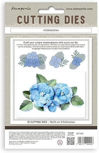 Stamperia - Cutting Dies for Scrapbooking, Albums, Card Making, Bullet Journalling and More, Create Decorations with Natural Elements, Perfect for Crafts and Gifting (A6) (Timeless, Hydrangea) - Nail Gallerys