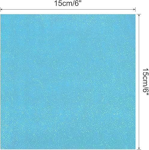 QUARKZMAN 50 Feuilles de Papier Origami Pailleté 15x15 cm Brillant Carré Pliant 6x6 Pouces Papier Iridescent pour Art DIY, Décoration Artisanale, Bleu - Nail Gallerys