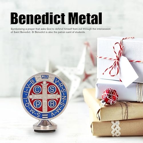 【1 Pièce】 Médaille Saint Benoît en Argent - Amulette de Protection pour Voiture, Maison ou Bureau - Idéal pour Décoration d'Étagère et WGFOIP - Nail Gallerys