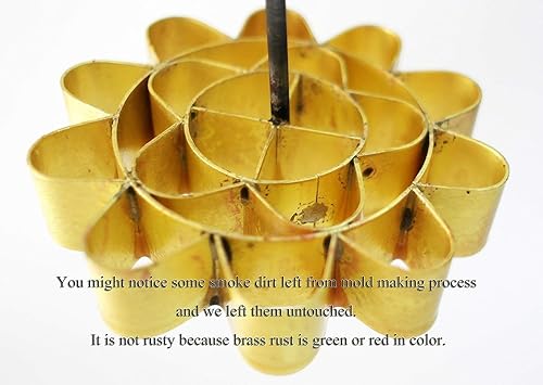 DOK JOK Moule à Biscuits en Laiton en Forme de Fleurs de Lotus en Forme de Tournesol 8,9 cm de diamètre avec Recettes thaïlandaise Kanom - Nail Gallerys