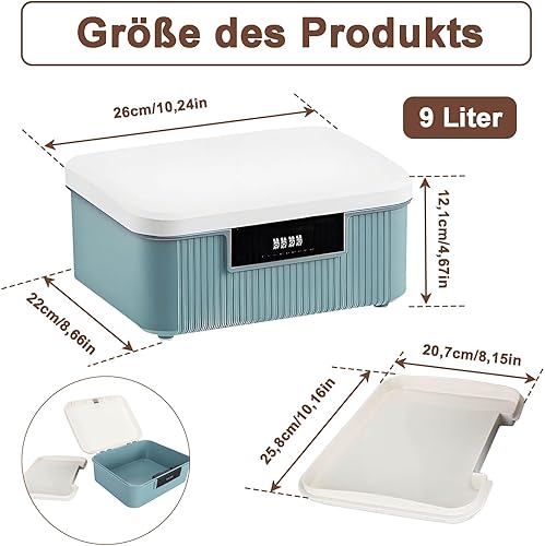 Boîte à Combinaison à Double Couche, 9 litres Boîte de Rangement Verrouillable, Boîte de Stockage avec Mot de Passe Double Couche, Boîte de Verrouillage à Combinaison(Gris) - Nail Gallerys