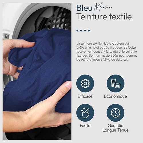 Teinture Textile Bleu Marine - 350g Tout-en-un - Prêt à l'emploi pour Vêtements et Tissus HAUTE COUTURE - Nail Gallerys