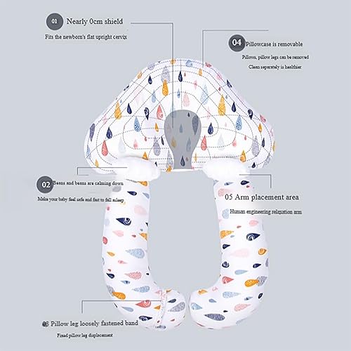 Oreiller Moelleux Oreiller réglable pour Tout-Petits, de Voyage Portable pour bébé, de tête bébé, Cou au Design Ergonomique, Doux et Taies (68x45cm) - Nail Gallerys