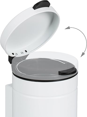 Relaxdays Poubelle de Salle de Bain, 3 L, Montage Mural, mécanisme de Fermeture, Seau intérieur, métal, Noire - Nail Gallerys