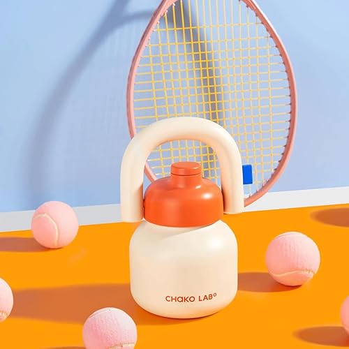 CHAKO LAB Bouteille d'eau isotherme en acier inoxydable avec couvercle à paille, poignée, paille et couvercle à visser - 0,97 l - Pour entraînement et sport - Sans BPA (rose rouge) - Nail Gallerys