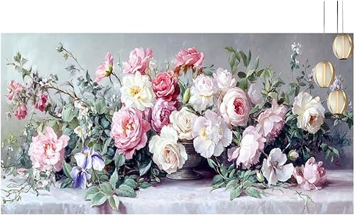 Fleurs Diamond Painting Enfant broderie Diamant Painting Originalität Peinture Diamant Tableau en Perles à Coller Loisirs Créatifs Adultes Art Canevas Kit Complet Diamond Point de Croix 60x120cm T326 - Nail Gallerys