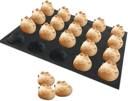 Evarbuild Lot de 2 moules en silicone à 20 trous pour mini pizza, pain, hamburger, moule à gâteau anti-adhésif - Nail Gallerys