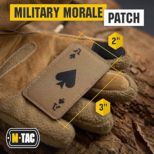 M-Tac Patch tactique pour équipement militaire, carte de la mort, écusson As de pique pour vêtements, vestes, sacs à dos, chapeaux – Patchs auto-agrippants (noir/GITD) - Nail Gallerys