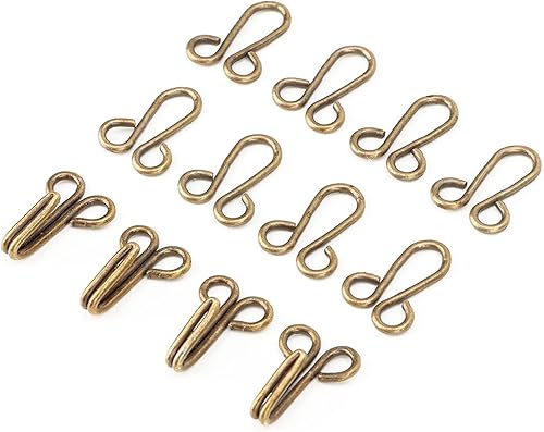 HEEPDD 10pcs 2.8cm / 1.1in à Coudre des Crochets et des Yeux à Coudre Fermeture pour Manteau de Fourrure Veste Cape Bracelet Bijoux Livres Artisanat et Plus[Bronze] Attaches-sucettes - Nail Gallerys