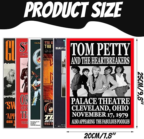 6 PCS d'Album de Band, Affiches Esthétiques de Groupe de Rock pour Chambre, Kit de Collage Mural Vintage, Impressions sur Toile de Pochettes Sans Cadre Affiche, pour Chambre à Coucher, Salon, 8x10in - Nail Gallerys