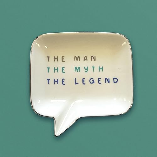 LK LKTT006 Plateau à bijoux en céramique avec inscription « The Man The Myth The Legend » - Nail Gallerys
