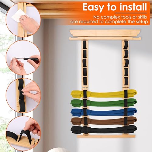 Support de ceinture de karaté, 12 ceintures, en bois, avec crochet de suspension pour médailles et autocollants, porte-ceinture, pour arts martiaux en bois, équipement pour débutants et amateurs de - Nail Gallerys