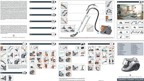 Rowenta Aspirateur sans sac (très faible consommation d'énergie à haute puissance 750 W, volume de poussière 1,5 l, accessoires intégrés, avec brosse turbo supplémentaire, aspirateur traîneau sans - Nail Gallerys