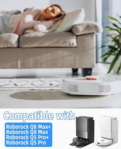 Kit d'accessoires pour Roborock Q8 Max+/Q8 Max/Q5 Pro+/Q5 Pro Aspirateur,Pièces de Rechange pour Roborock, 2 Brosse Principale, 4 HEPA Filtres, 4 Chiffons, 6 Brosses Latérales, 4 Sacs à Poussière - Nail Gallerys