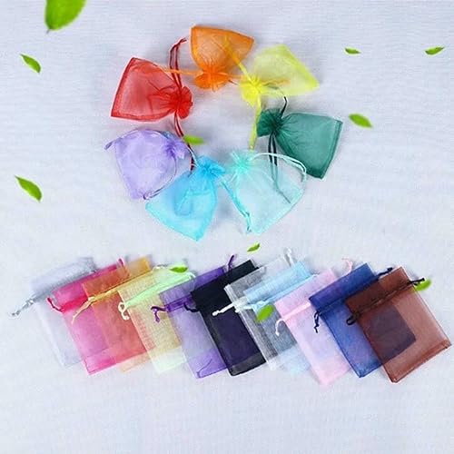 DaBingDian Lot de 25 sachets en Organza avec Cordon de Serrage, 20 x 30 cm, pour Bijoux, Cadeaux, Pochettes en Fil, pour Cadeaux de Noël ou de Mariage - Nail Gallerys