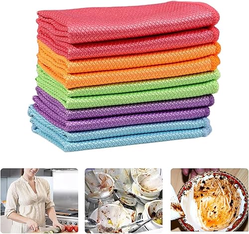 EUYueli Lints Freely Lot de 10 chiffons de nettoyage en microfibre Motif écailles de poisson - Nail Gallerys