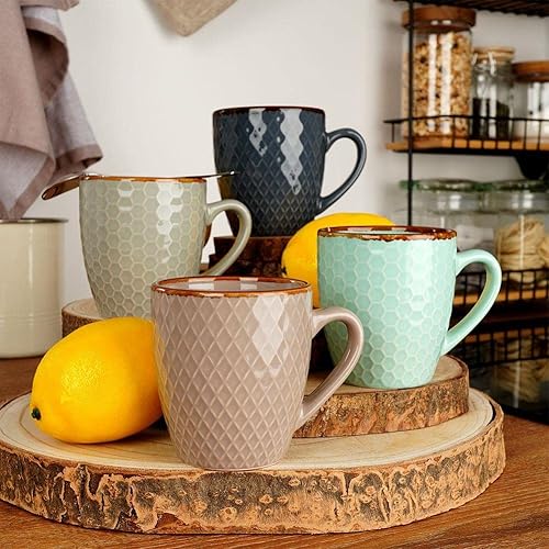 Vilde Lot de 4 tasses en céramique | 250 ml | Tasses décorées dans un emballage cadeau | Parfait pour offrir - Nail Gallerys