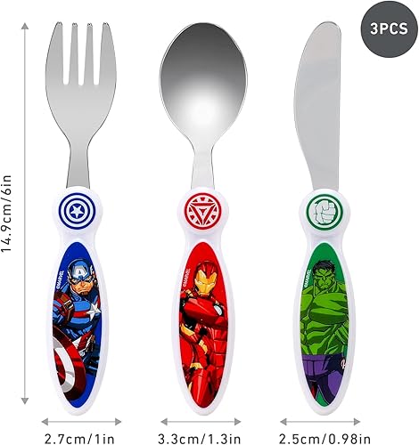 Avengers Lot de 3 couverts pour enfants - Couteau/fourchette/cuillère - Nail Gallerys