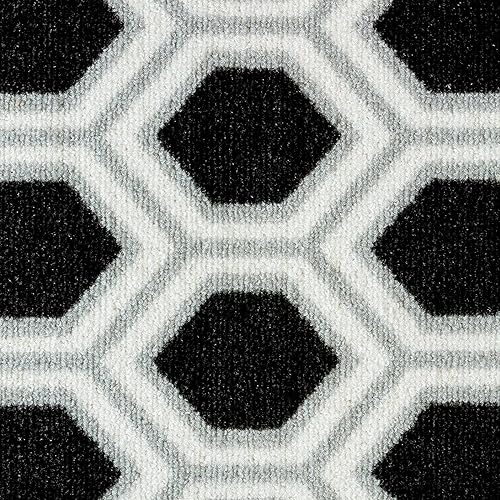 Tapis de couloir Bangor | Tapis à boucles fines avec motif | Chemin de cuisine, couloir et salon | Dos antidérapant (80 x 300 cm) - Nail Gallerys