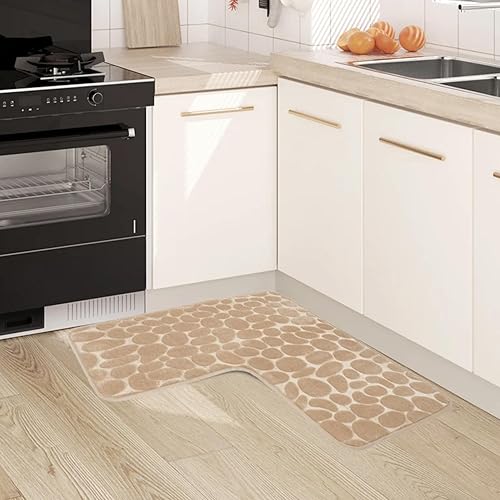 Stibzeup Tapis de Bain incurvé, Tapis de Salle Bain en Forme 32x16 Pouces, Douche d'angle Absorbant Doux, sans Glissement pour la Maison, hôtel - Nail Gallerys