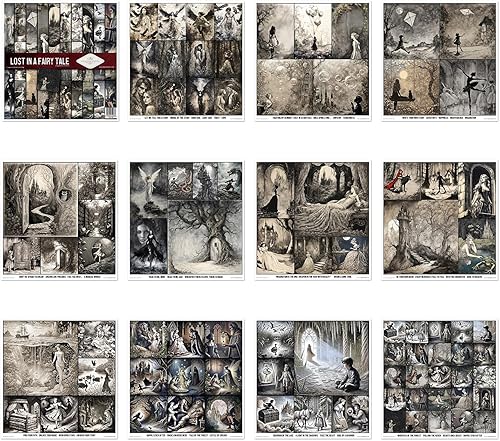 ITD Collection - Papier Scrapbooking - Ensemble complet pour loisirs manuels - Feuilles Décoratif pour Loisirs Créatifs Collage DIY Albums Photos 10 feuilles + 1 - Lost in a Fairy Tale - SLS085 - Nail Gallerys