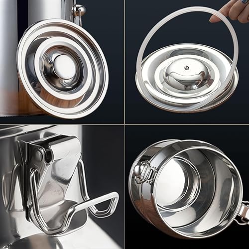 GoHaiDe Seau à Lait en Acier Inoxydable Seau De Transport De Lait Seau À Vin Pot Bidon Huile avec Couvercle Poignées Portables Hermétique Récipient - Nail Gallerys