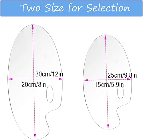 DARENYI Palette de Peinture Acrylique 2PCS Plateau de Peinture Transparent avec Trou pour Le Pouce, Palette d'artiste Anti-Adhérent Facile à Nettoyer pour l'Aquarelle à l'huile ou la de Peinture DIY - Nail Gallerys