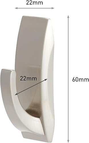 Command Petit Crochet Métal Moderne avec Languettes Résistantes à l'Eau, 1 Crochet Petit, 2 Languettes, Supporte jusqu'à 450 g - Sans Outils - Fixation Sans Dommage - Nail Gallerys