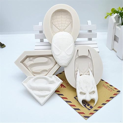 NIAN Lot de 3 moules en silicone 3D pour décoration de gâteaux en forme de super-héros - Nail Gallerys