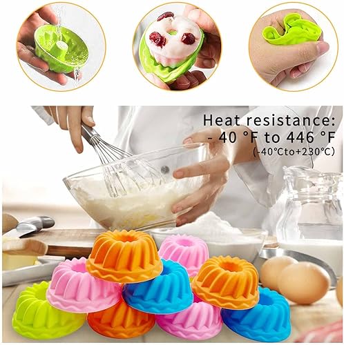 20 Pièces Moule Kouglof, DIY Moule Kouglof Silicone, Réutilisable Moule Mini Kouglof, 4 Couleurs Moule à Kouglof Convient pour Dessert Chocolat Pouding Gelée Gâteau - Nail Gallerys