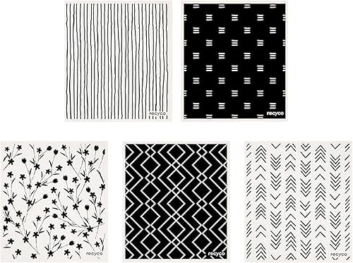 CANCYCC Lot de 5 torchons suédois 17 x 19,5 cm, réutilisables, lavables, de rechange, essuie-mains, essuie-mains, chiffons de nettoyage - Nail Gallerys