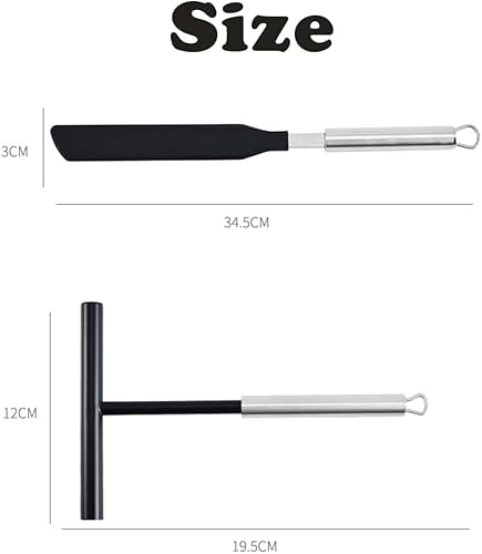 ysister Distributeur de pâte en acier inoxydable et spatule 2 pièce Spatule de Cuisine pour Crêpes Spatule à crêpes en silicone pour la maison, la cuisine, la pâtisserie, la pâtisserie - Nail Gallerys