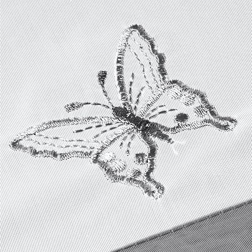 BAILEY JO 1Pc Store Romain Photique Passe Tringle avec Broderie Papillons et Fleurs Décoration de Fenêtre Chambre/Salle de Bain/Balcon (LxH/80x120cm, Gris) - Nail Gallerys