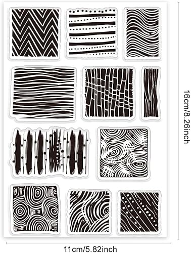 PH PandaHall Tampon Transparent à Texture Tampon en Silicone à Rayures Texture D'Impression Dégradée Tampon en Caoutchouc Transparent pour la Fabrication de Cartes Vacances Albums Photos Scrapbooking - Nail Gallerys