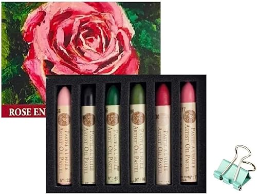 Sennelier Pastels à Huile 6 Couleurs. Set rose en fleur et mini pince - Nail Gallerys