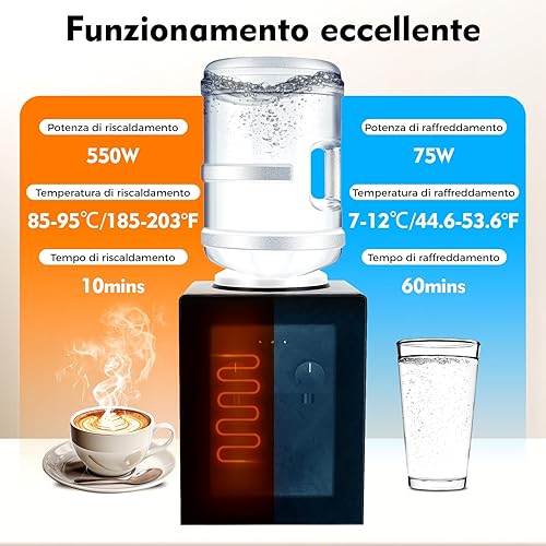 Distributeur d'eau électrique, refroidisseur d'eau refroidie, fontaine à eau chaude et froide, 550 W, distributeur d'eau chaude et froide, pour bureau, maison, distributeur d'eau potable - Nail Gallerys