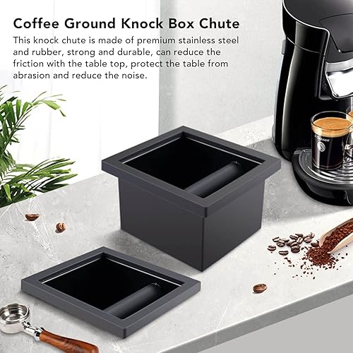 Café Moulu Knock Box Chute en Acier Inoxydable intégré au Bureau Seau de Laitier sans Fond pour la Maison - Nail Gallerys