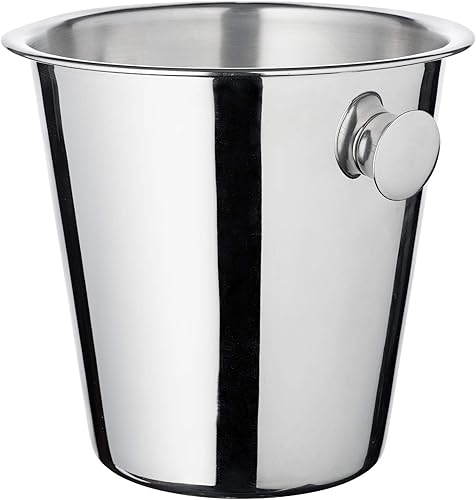 EDZARD Refroidisseur à champagne Joey (Ø 21 cm) en acier inoxydable, avec poignée – Refroidisseur de bouteille, refroidisseur de vin – Refroidisseur de boisson pour 1 bouteille - Nail Gallerys